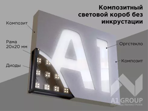 Композитный световой короб без инкрустации